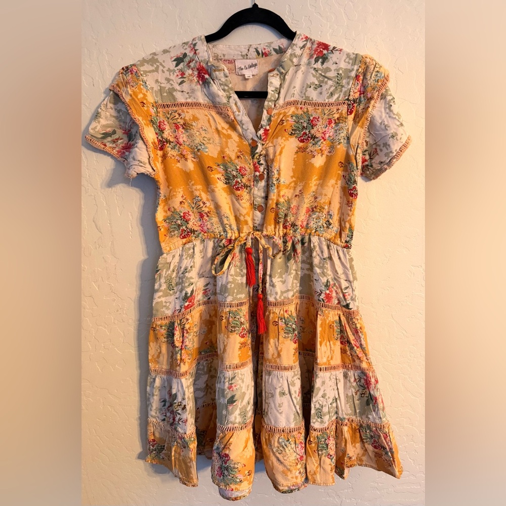 Vintage Floral Button-Up Dress